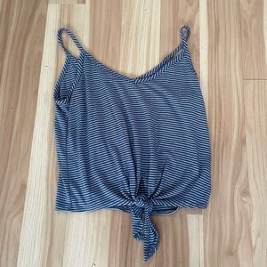 Blue and white striped tank top | M
